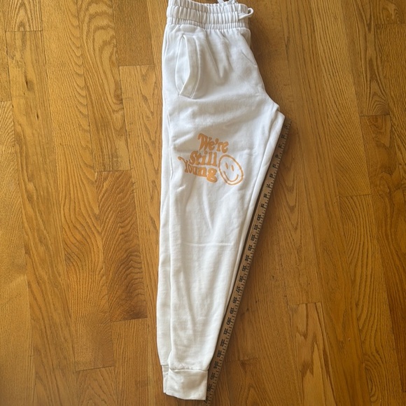 White Joggers with Orange Print - Picture 3 of 5